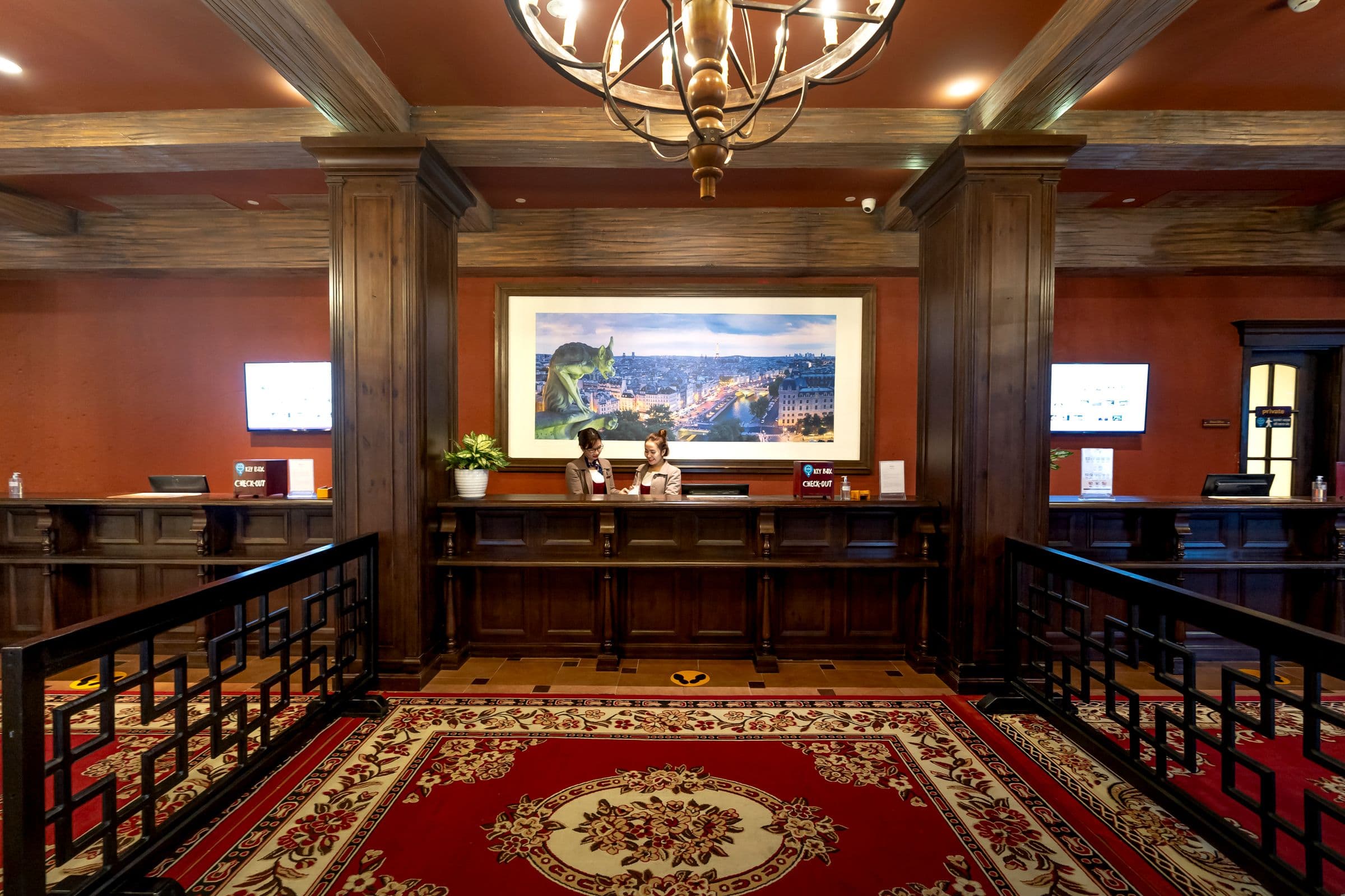 Hospitality digital signage in use